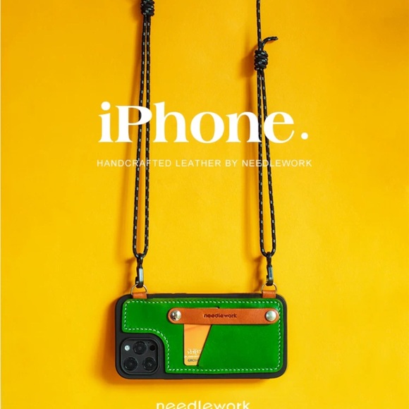 iPhone 15 pro genuine leather case with straps brand new - Picture 1 of 5